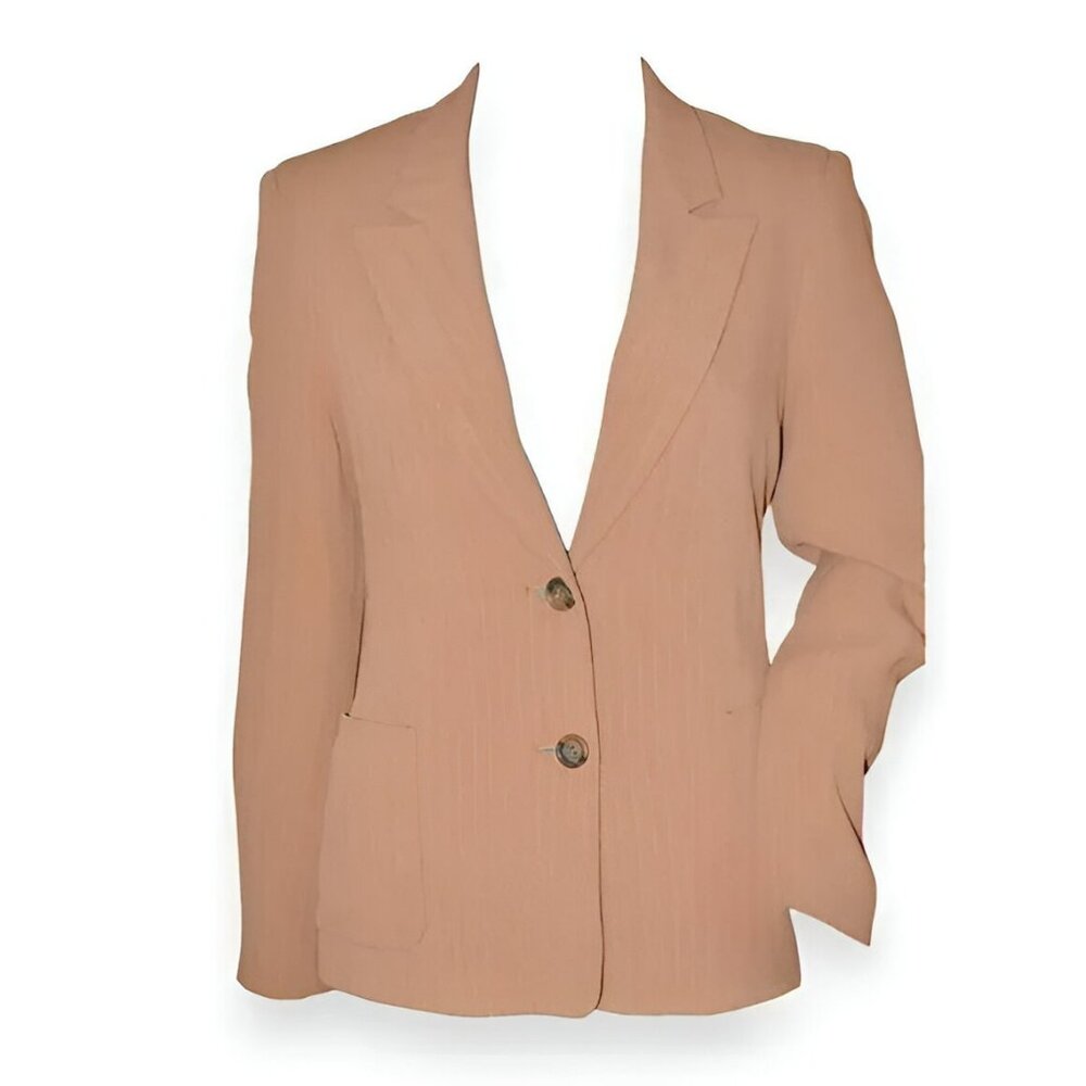 Vintage 90s Y2K Donna Karan Nutmeg Ginger Squash Brown Classic Dress Blazer 6